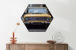Akoestisch Schilderij Old School Gele Taxi 01 Hexagon Template Hexagon retro 7 2 scaled 1