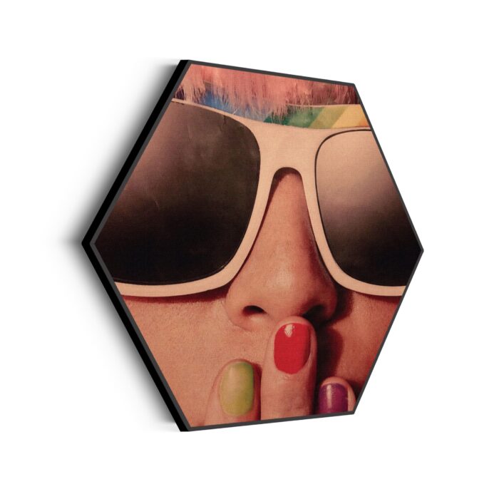 Akoestisch Schilderij Keep Silence Hippie Hexagon Template Hexagon retro 9 scaled 1