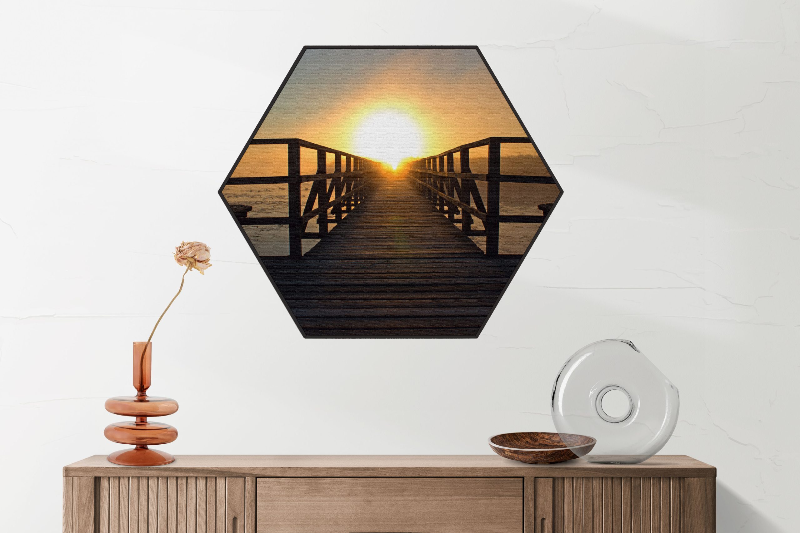 Akoestisch Schilderij Zonsondergang Hexagon Template Hexagon romantisch 10 2 scaled 1