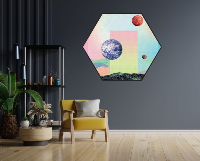 Akoestisch Schilderij Abstracte melkweg Hexagon Template Hexagon ruimtevaart 14 1 scaled 1