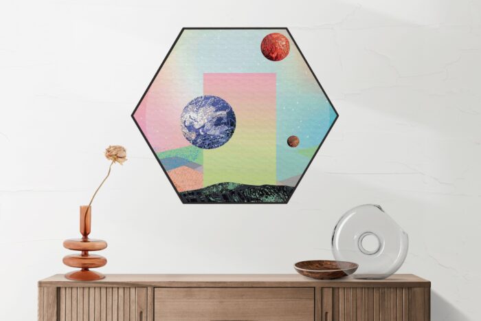 Akoestisch Schilderij Abstracte melkweg Hexagon Template Hexagon ruimtevaart 14 2 scaled 1