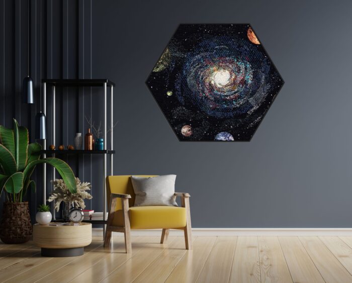 Akoestisch Schilderij Ons planetenstelsel Hexagon Template Hexagon ruimtevaart 15 1 scaled 1