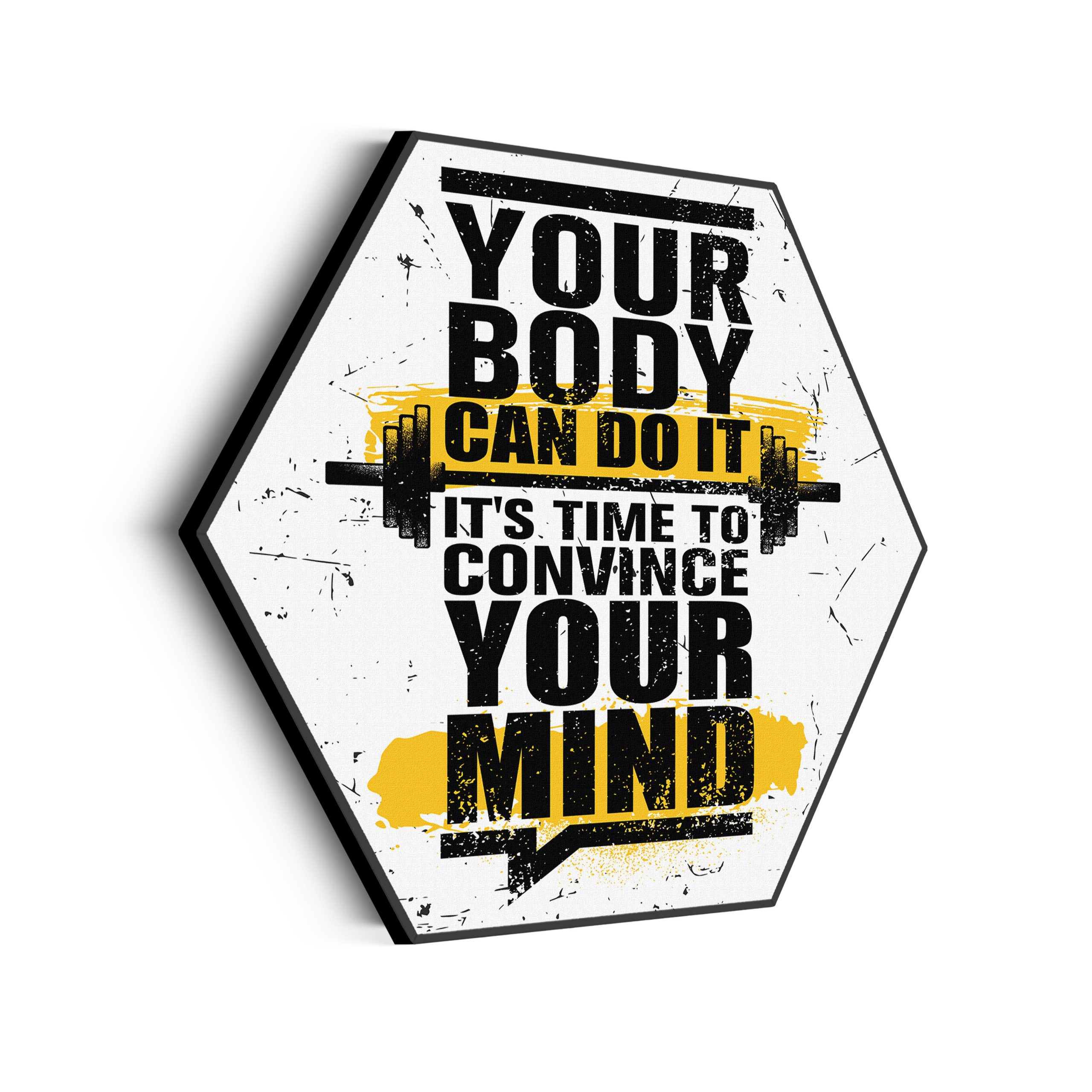 Akoestisch Schilderij You Body Can Do It, It's Time To Convince Your Mind Hexagon Template Hexagon sport 14 scaled 1