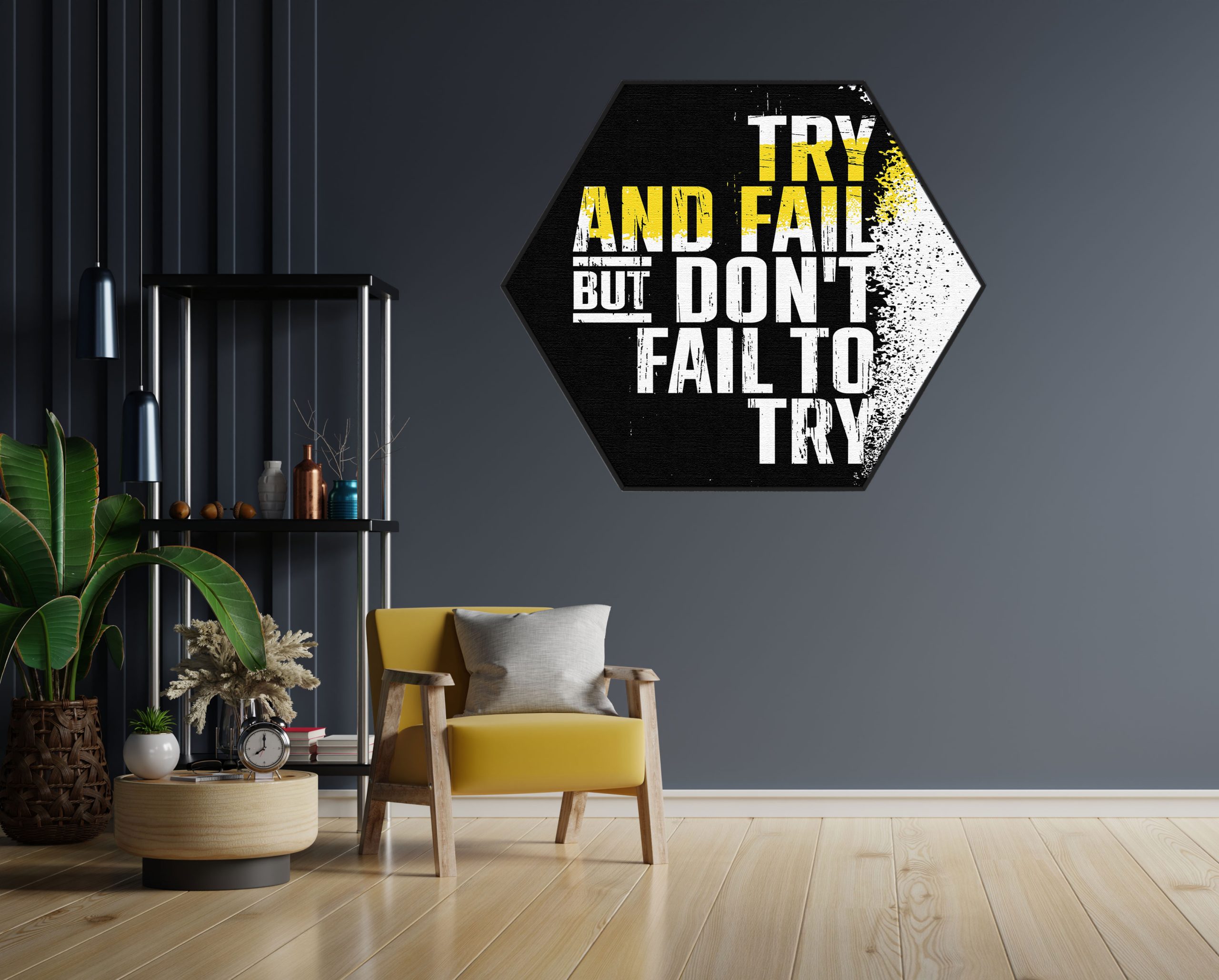 Akoestisch Schilderij Try And Fail, But Don't Fail To Try Hexagon Template Hexagon sport 18 1 scaled 1