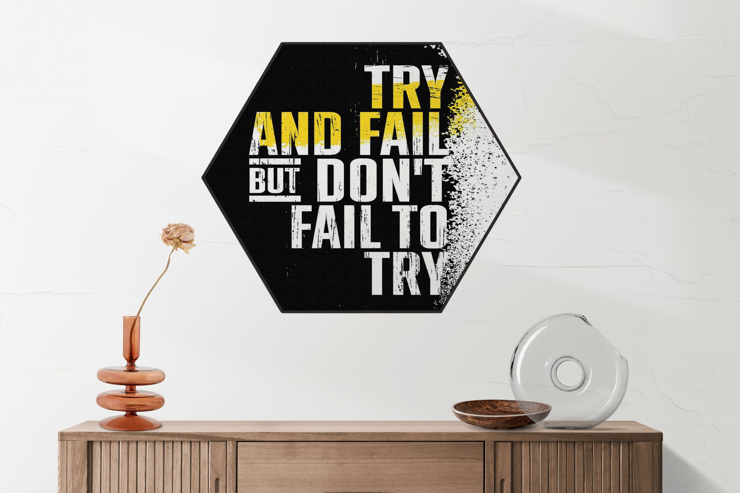 Akoestisch Schilderij Try And Fail, But Don't Fail To Try Hexagon Template Hexagon sport 18 2 scaled 1