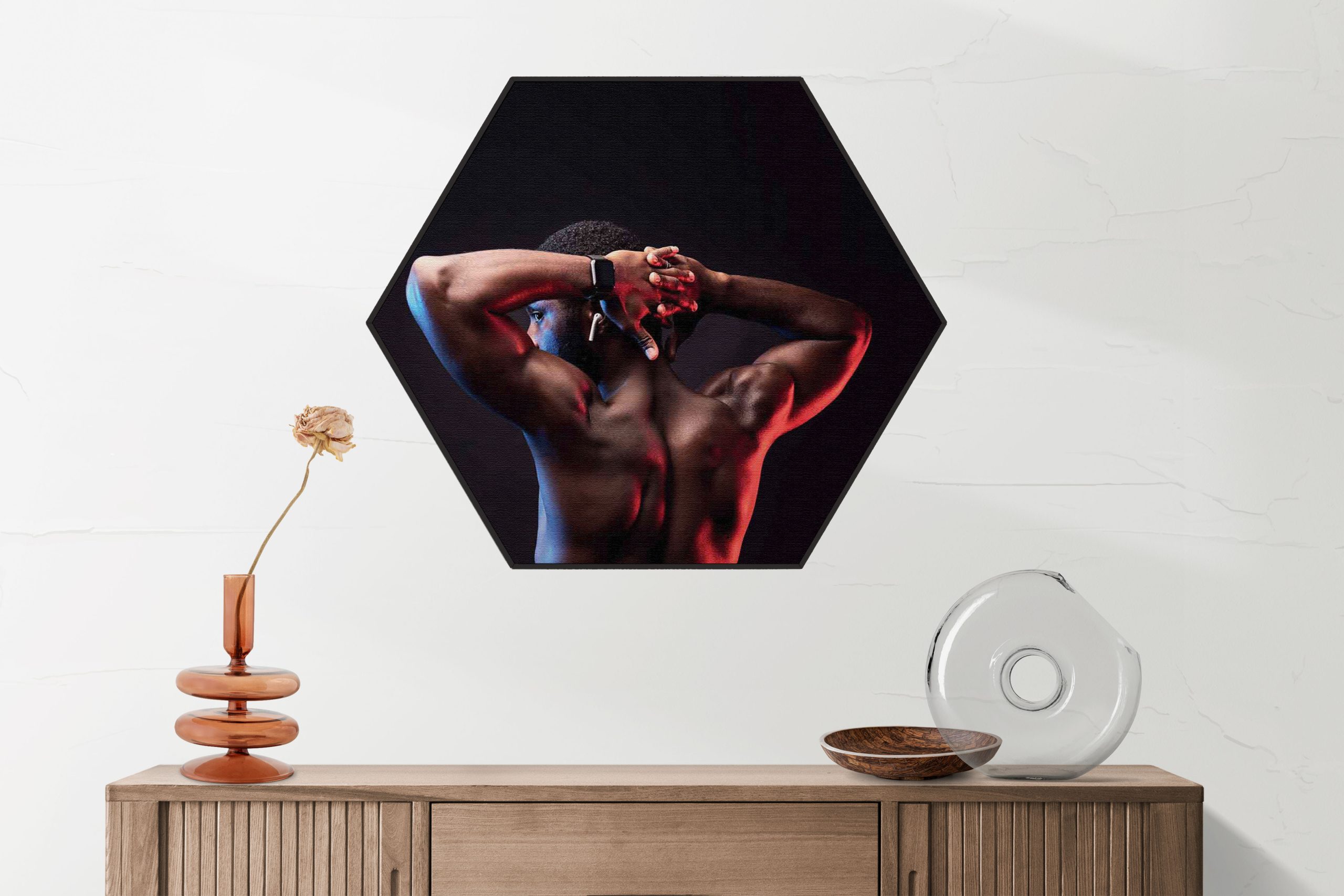 Akoestisch Schilderij Sportieve Donkere Man Hexagon Template Hexagon sport 19 2 scaled 1