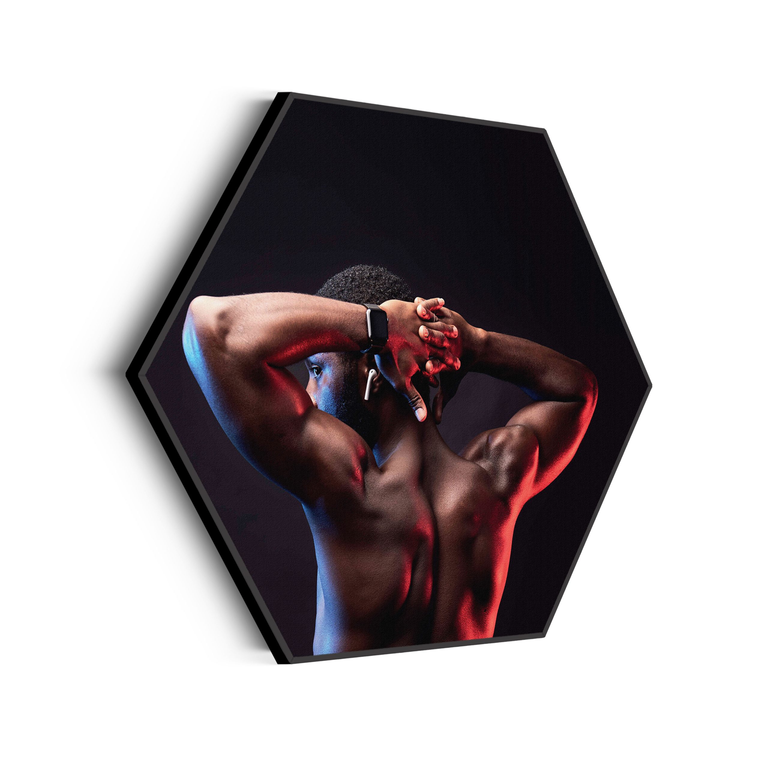 Akoestisch Schilderij Sportieve Donkere Man Hexagon Template Hexagon sport 19 scaled 1