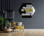 Akoestisch Schilderij Stay Patient And Trust Your Journey Hexagon Template Hexagon sport 21 1 scaled 1