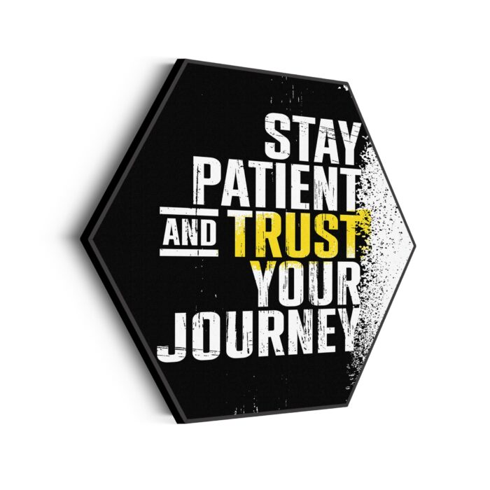 Akoestisch Schilderij Stay Patient And Trust Your Journey Hexagon Template Hexagon sport 21 scaled 1