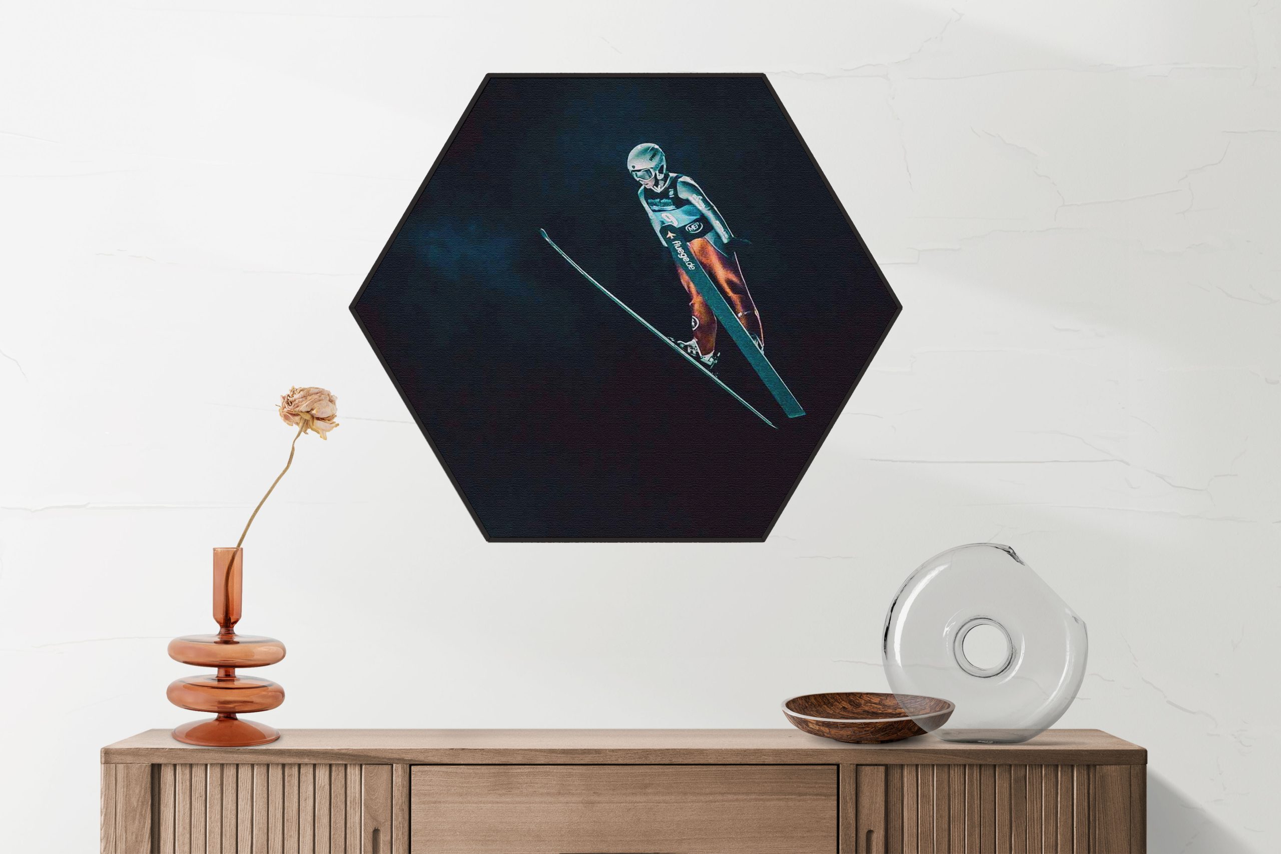 Akoestisch Schilderij Schansspringen In De Nacht Hexagon Template Hexagon sport 6 2 scaled 1