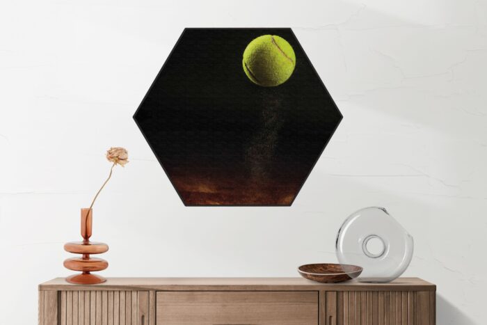 Akoestisch Schilderij Tennisbal Op Grevel Hexagon Template Hexagon sport 9 2 scaled 1