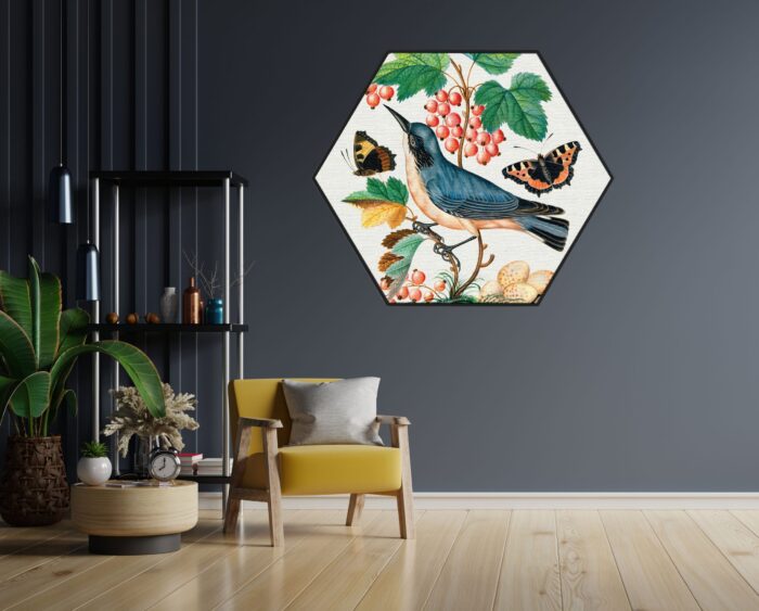 Akoestisch Schilderij Prent Natuur Vogel en Bloemen 01 Hexagon Template Hexagon vintage 10 1 scaled 1