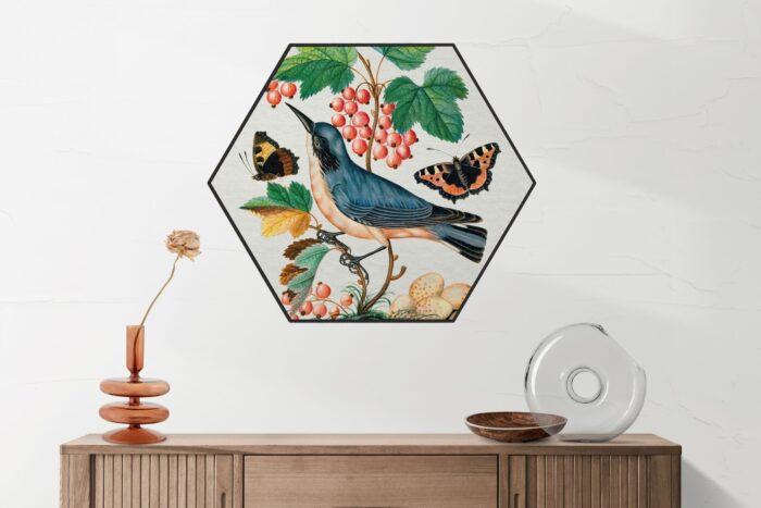 Akoestisch Schilderij Prent Natuur Vogel en Bloemen 01 Hexagon Template Hexagon vintage 10 2 scaled 1