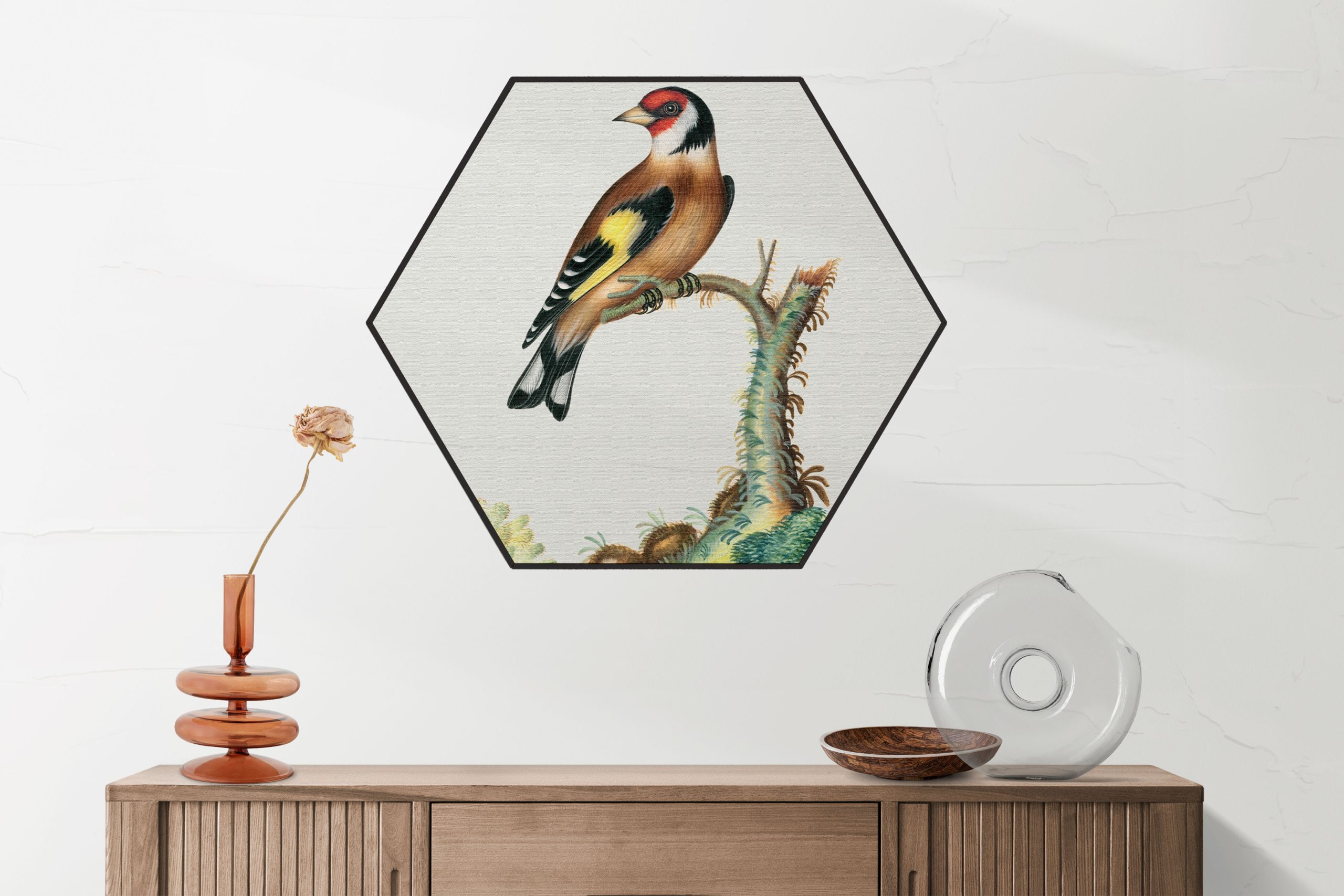 Akoestisch Schilderij Prent Natuur Vogel en Bloemen 15 Hexagon Template Hexagon vintage 15 2 scaled 1