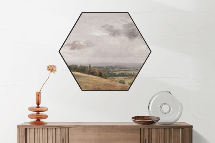 Akoestisch Schilderij Het Landschap van Vroeger 02 Hexagon Template Hexagon vintage 20 2 scaled 1