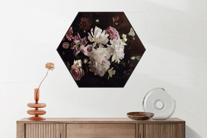 Akoestisch Schilderij Prent Natuur Vogel en Bloemen 01 Hexagon Template Hexagon vintage 23 2 scaled 1
