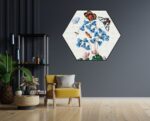 Akoestisch Schilderij Prent Natuur Vogel en Bloemen 01 Hexagon Template Hexagon vintage 4 1 scaled 1