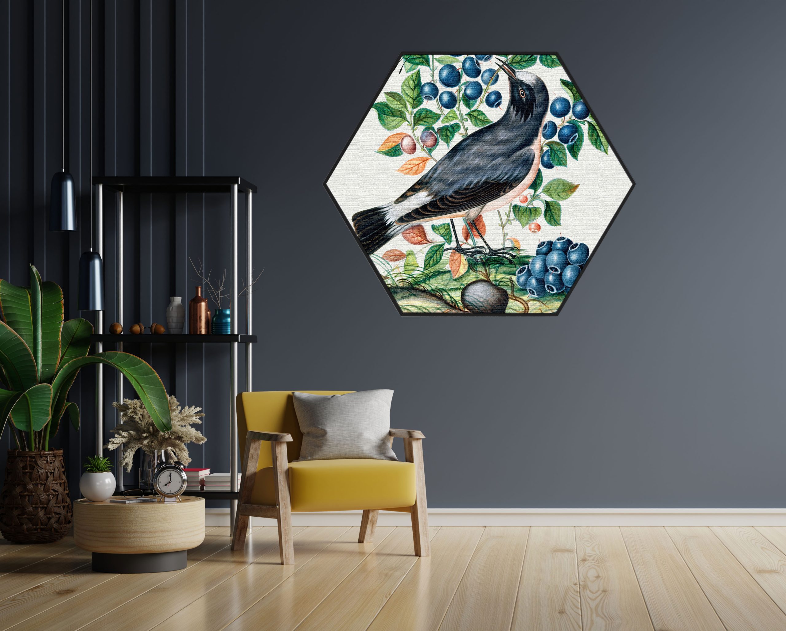 Akoestisch Schilderij Prent Natuur Vogel en Bloemen 06 Hexagon Template Hexagon vintage 6 1 scaled 1