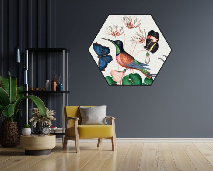 Akoestisch Schilderij Prent Natuur Vogel en Bloemen 01 Hexagon Template Hexagon vintage 7 1 scaled 1