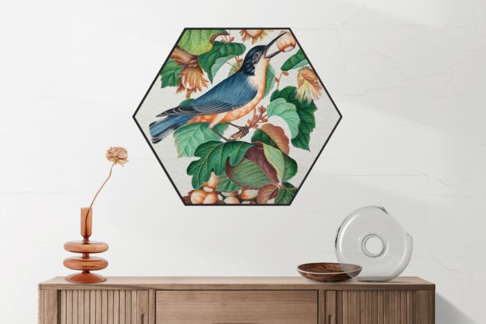 Akoestisch Schilderij Prent Natuur Vogel en Bloemen 09 Hexagon Template Hexagon vintage 9 2 scaled 1