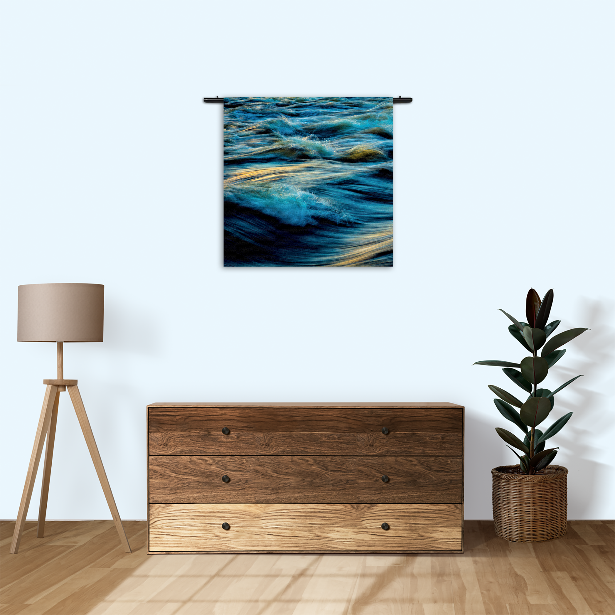 Wandkleed Oceaan - Golven - Zee Rechthoek Vierkant Template Vierkant Rond Abstract 02 3