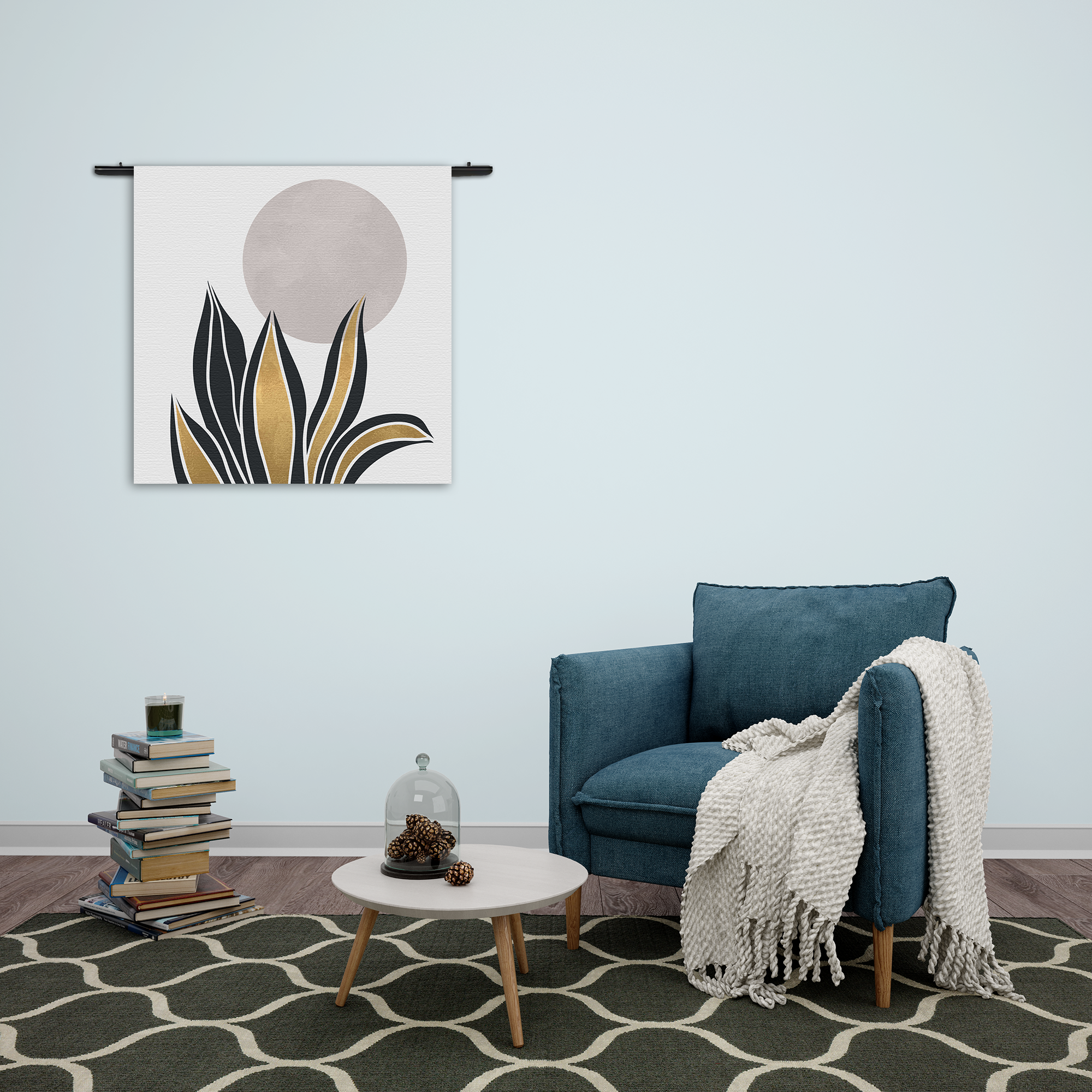 Wandkleed Het gouden blad Rechthoek Vierkant Template Vierkant Rond Abstract 04 2