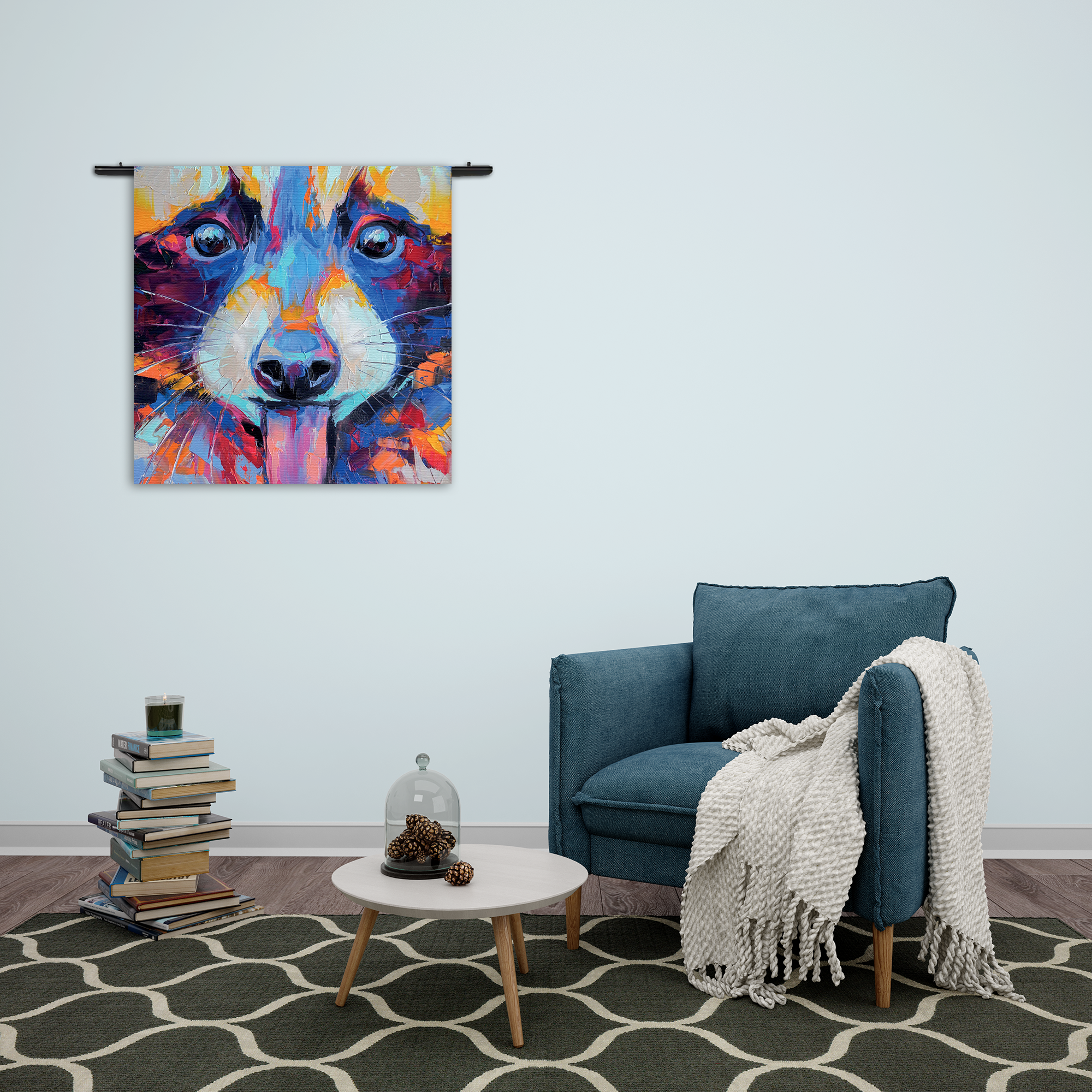 Wandkleed Vossenkop Kunst 02 Rechthoek Vierkant Template Vierkant Rond Abstract 102 2