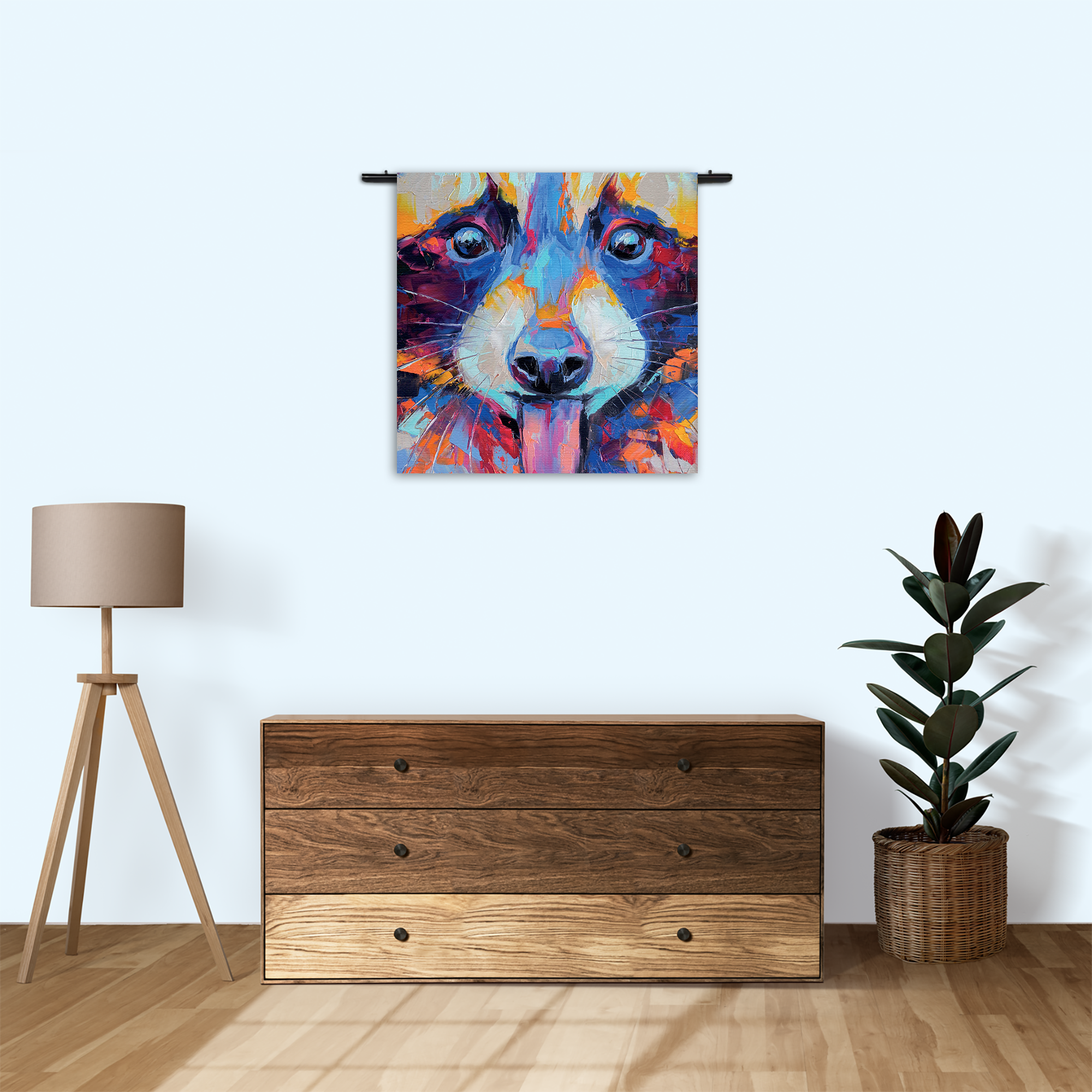 Wandkleed Vossenkop Kunst 02 Rechthoek Vierkant Template Vierkant Rond Abstract 102 3
