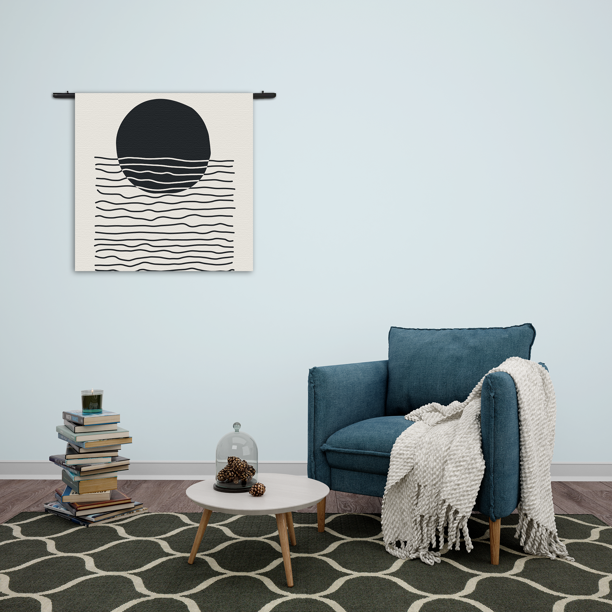 Wandkleed Scandinavisch Basis Zwart Rechthoek Vierkant Template Vierkant Rond Abstract 11 2