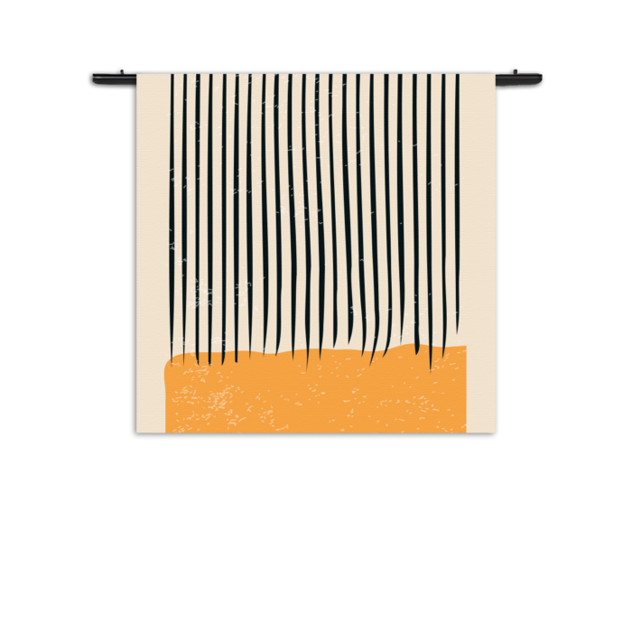 Wandkleed Scandinavisch Oranje Zwart Rechthoek Vierkant
