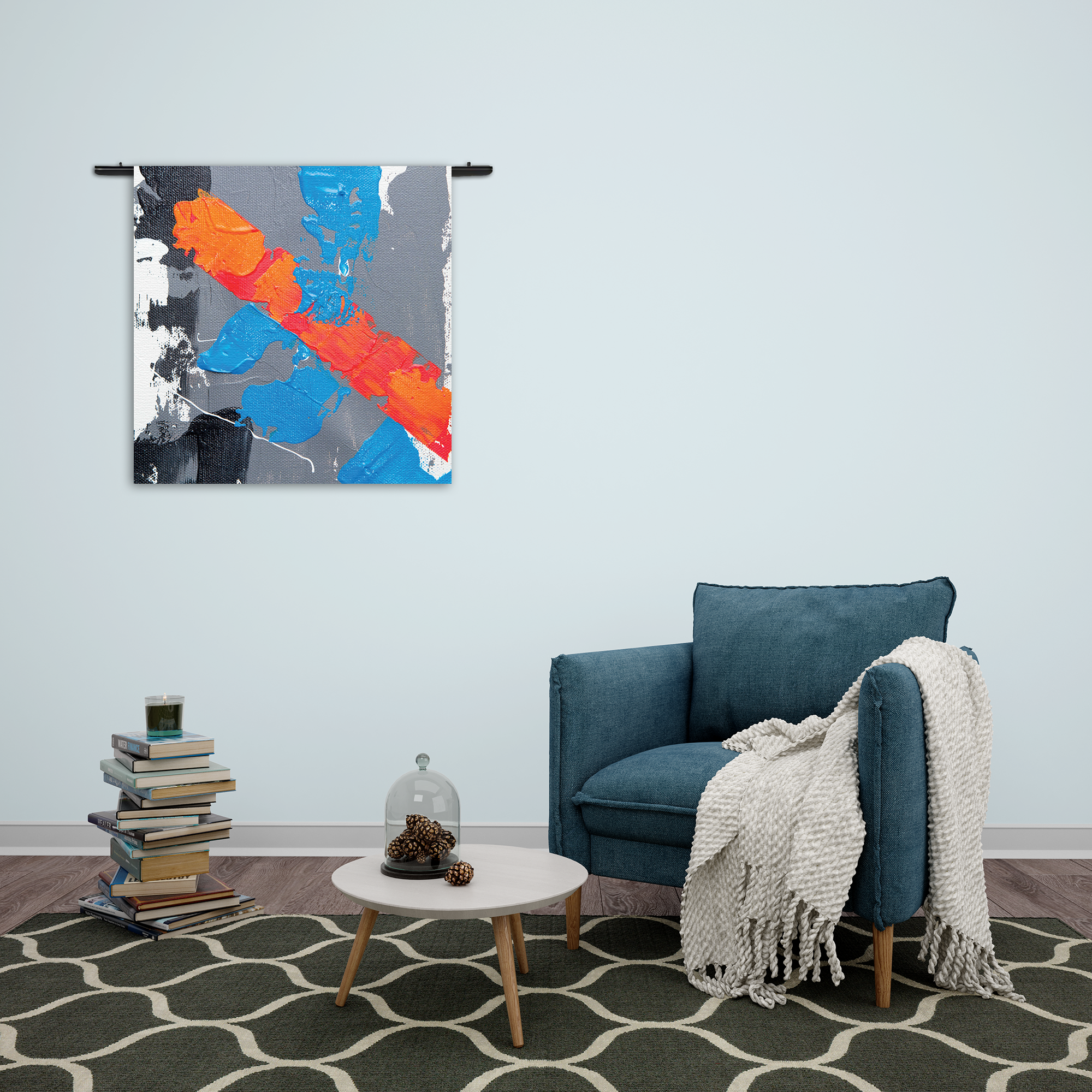 Wandkleed Painted Canvas Rechthoek Vierkant Template Vierkant Rond Abstract 118 2