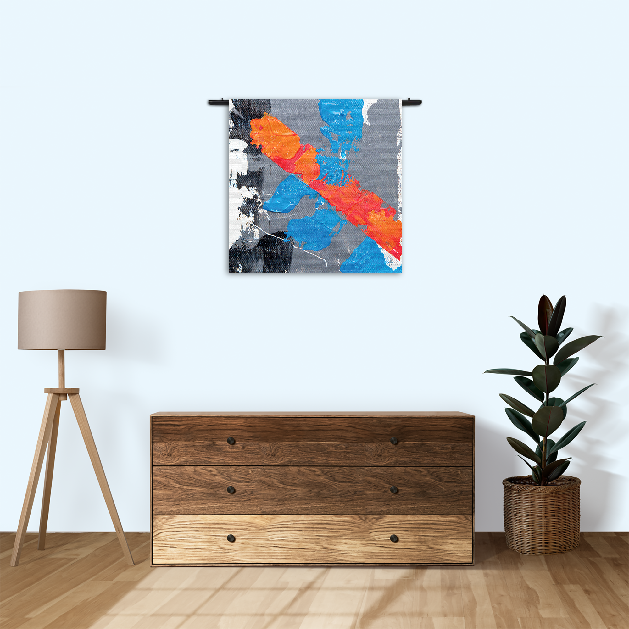 Wandkleed Painted Canvas Rechthoek Vierkant Template Vierkant Rond Abstract 118 3