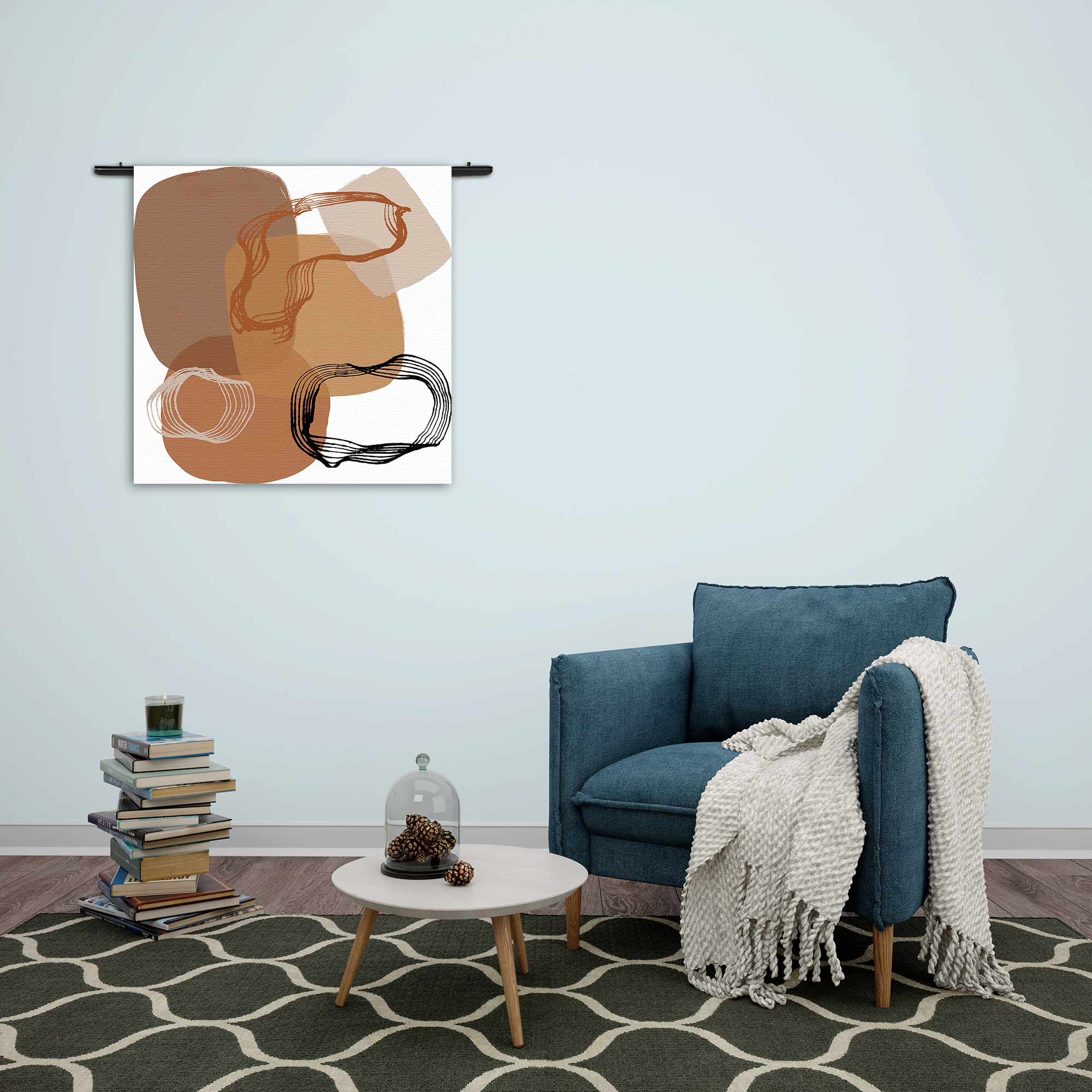 Wandkleed Naturel tinten scandinavisch 01 Rechthoek Vierkant Template Vierkant Rond Abstract 14 2