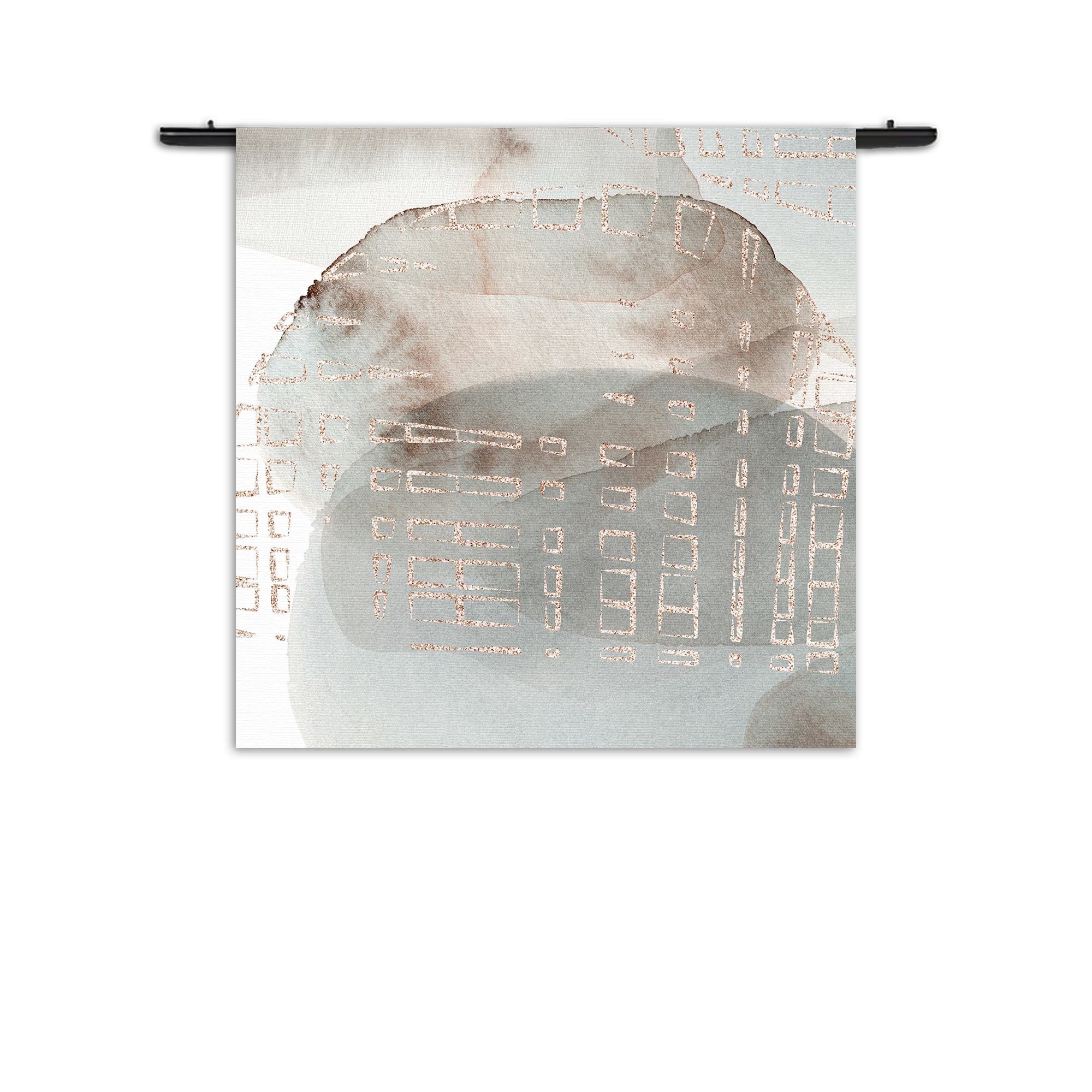 Wandkleed Abstract Rustige Tinten met Accent 01 Rechthoek Vierkant