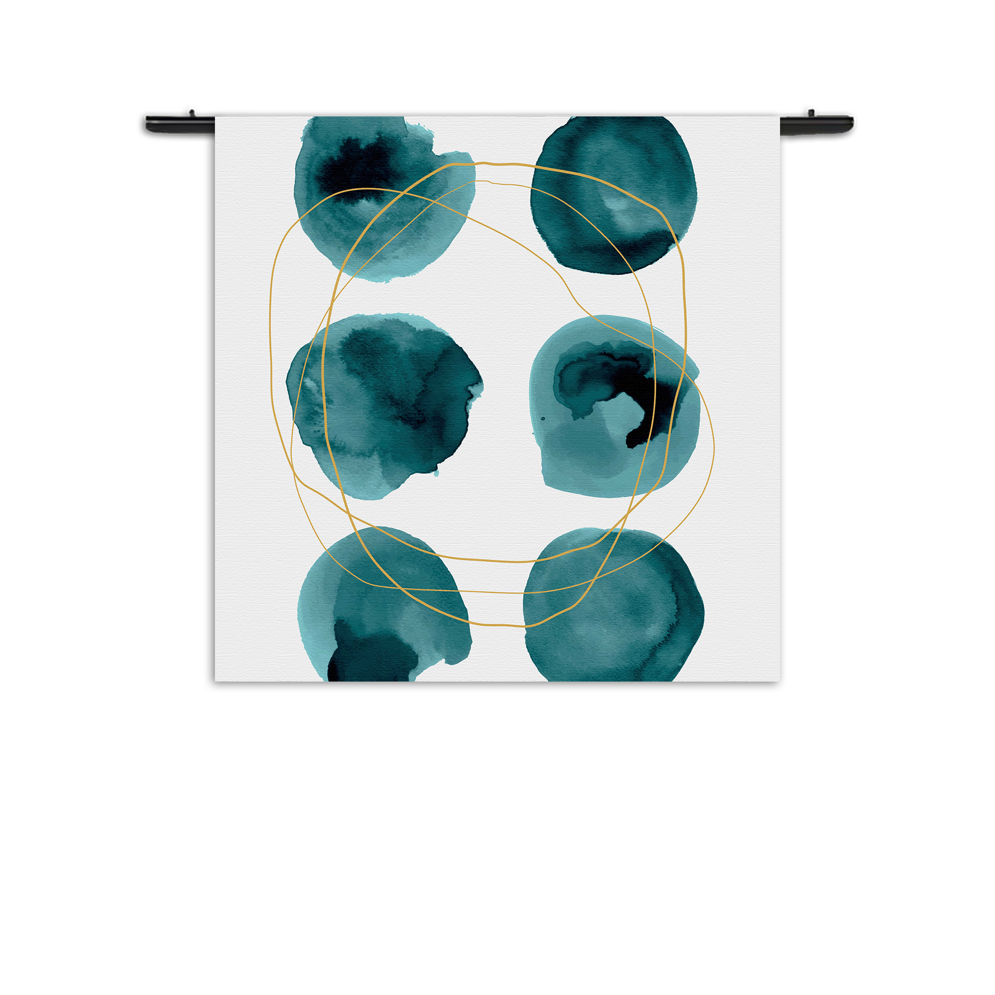 Wandkleed Scandinavisch Rond Patroon Groen Rechthoek Vierkant