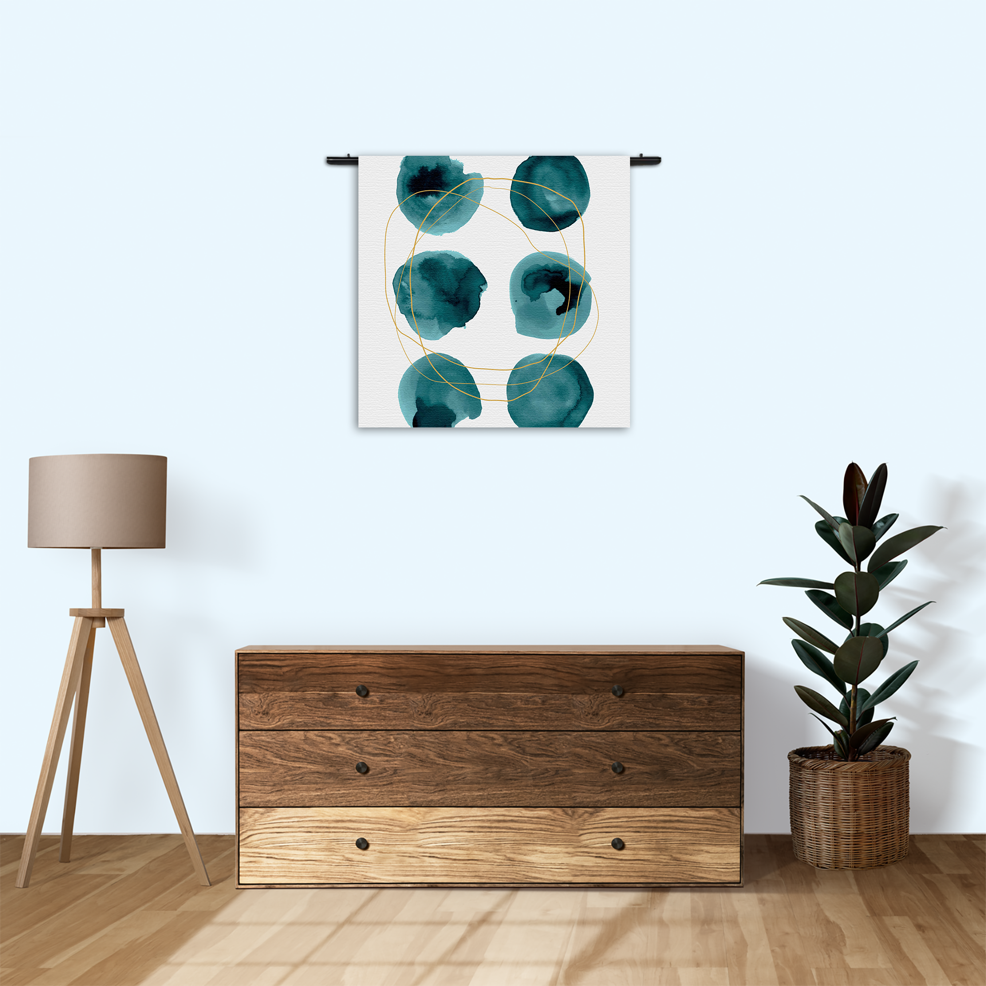 Wandkleed Scandinavisch Rond Patroon Groen Rechthoek Vierkant Template Vierkant Rond Abstract 29 3
