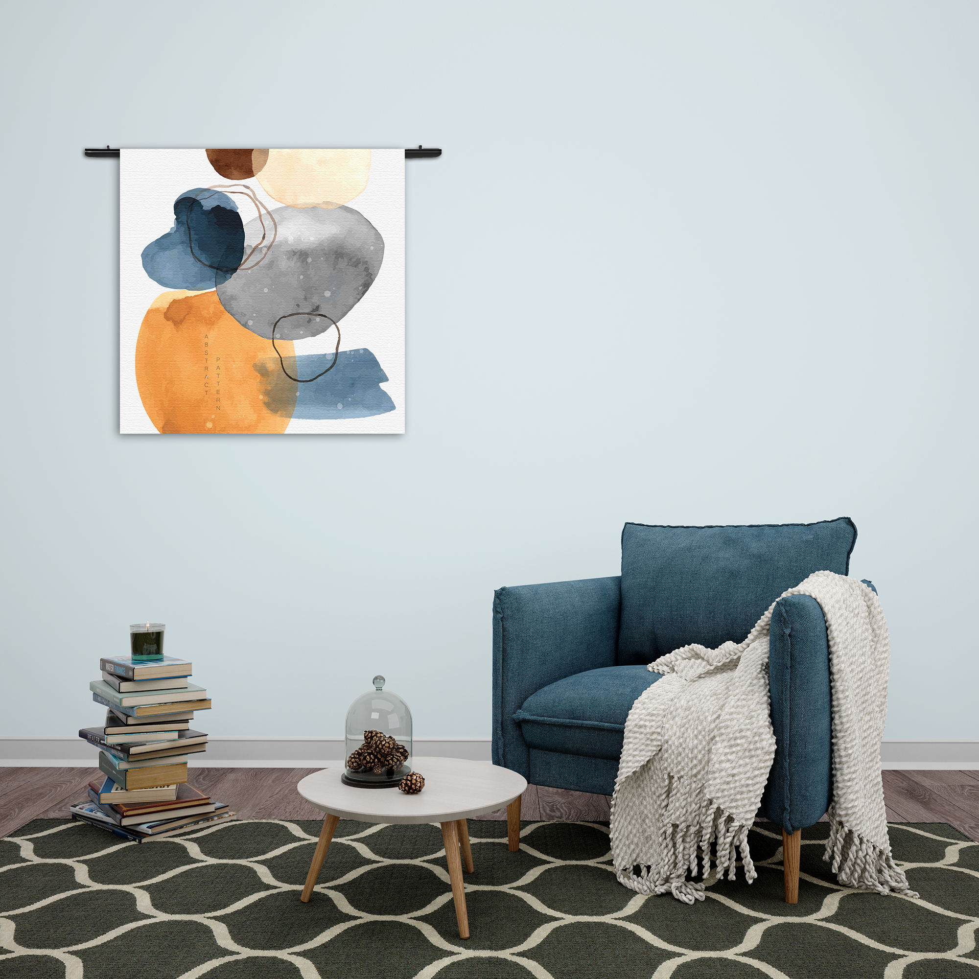 Wandkleed Abstract Pattern Rechthoek Vierkant Template Vierkant Rond Abstract 31 2