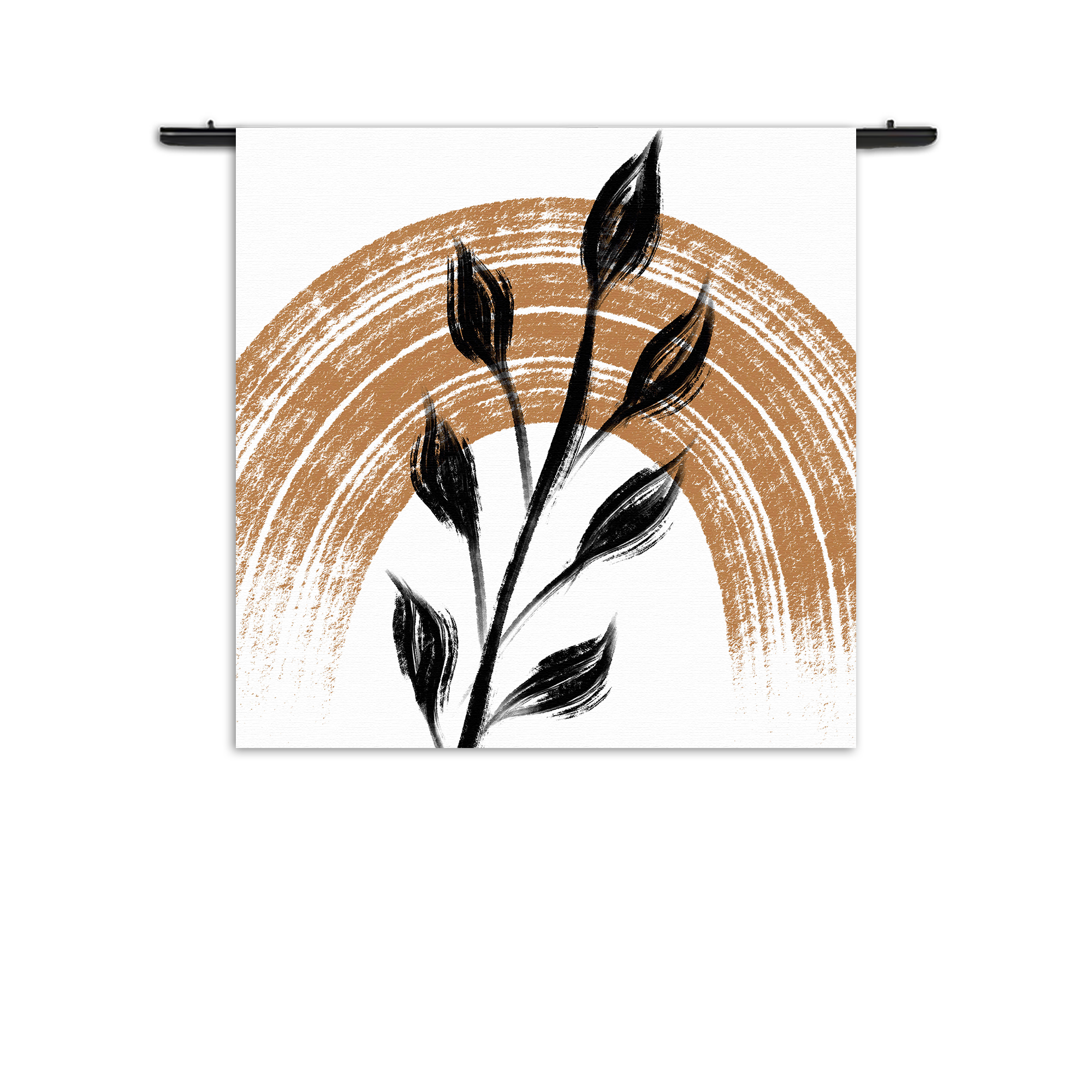 Wandkleed Scandinavisch Patroon met Bloem 01 Rechthoek Vierkant