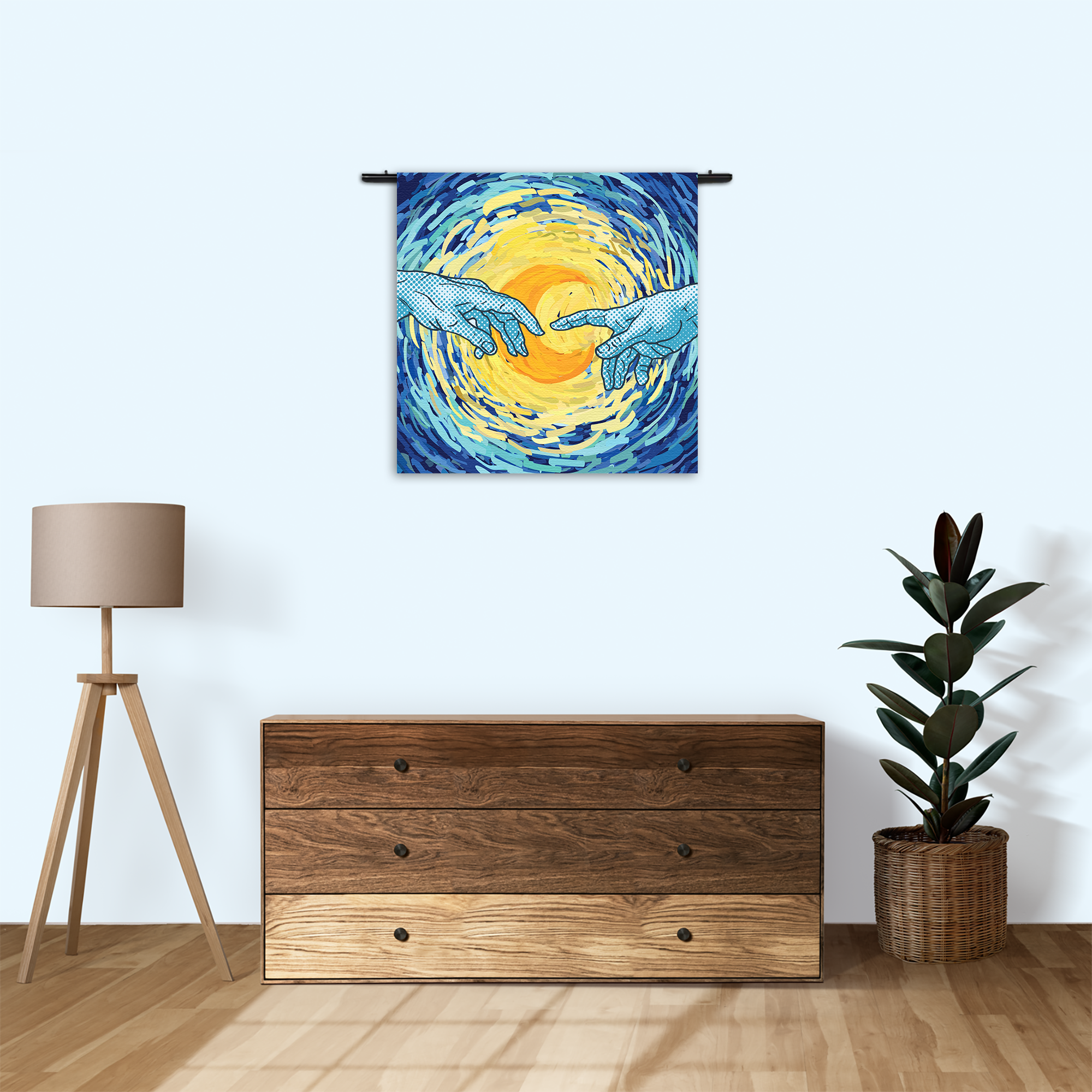 Wandkleed De Slaapwandeling Naar De Maan Rechthoek Vierkant Template Vierkant Rond Abstract 35 3