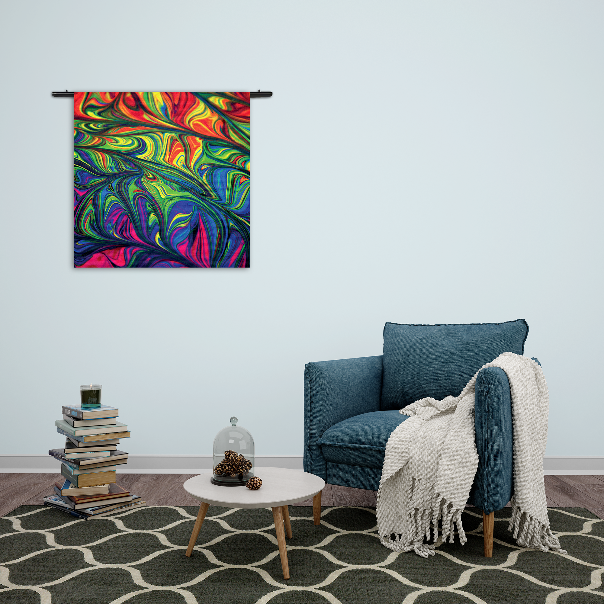 Wandkleed Verf Kleuren Gemengd Rechthoek Vierkant Template Vierkant Rond Abstract 37 2