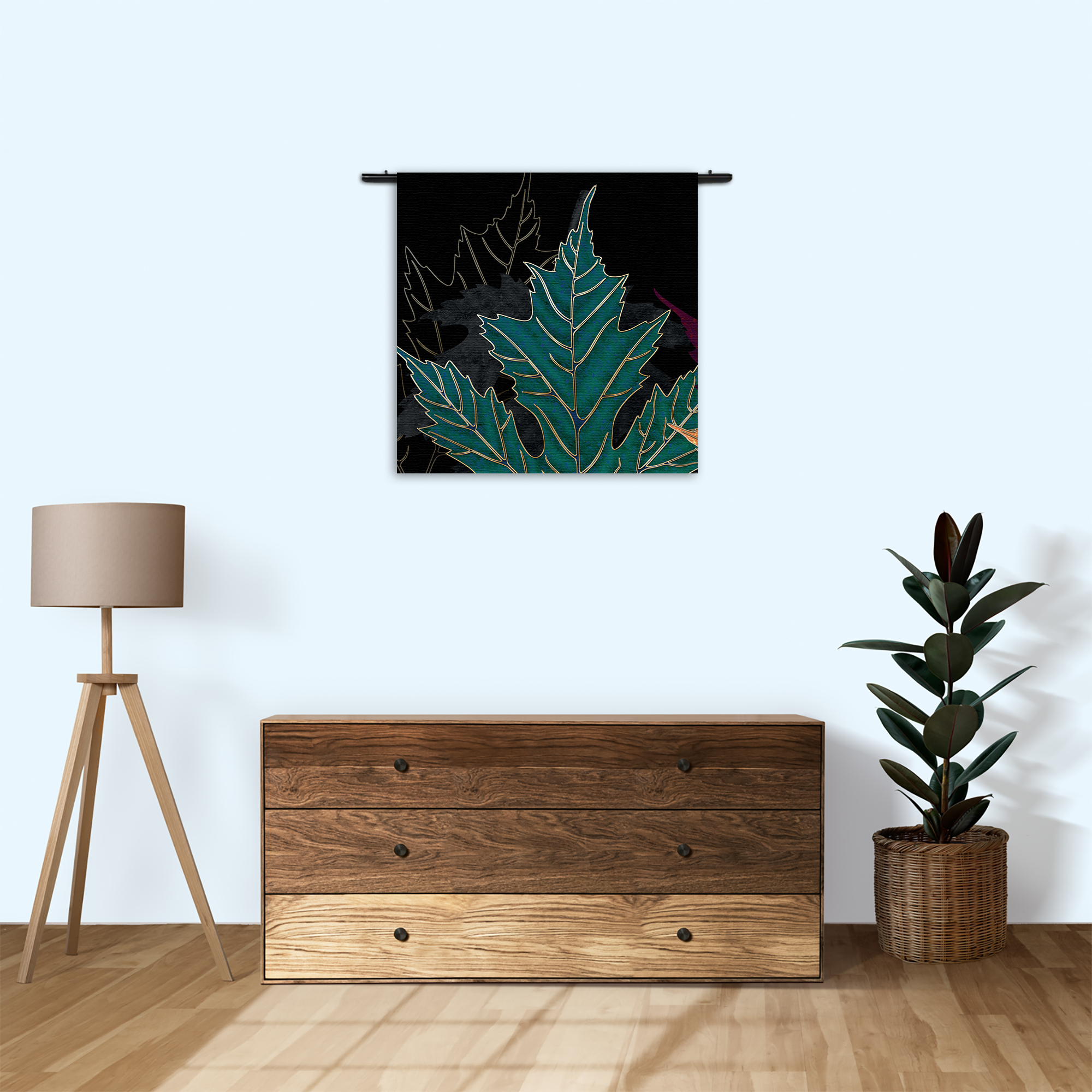 Wandkleed Het Blad Van De Boom Kunst 01 Rechthoek Vierkant Template Vierkant Rond Abstract 51 3