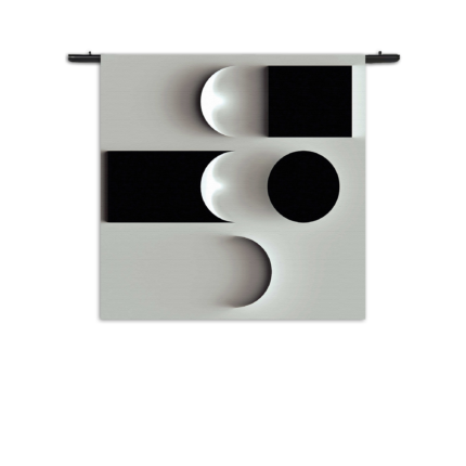 Wandkleed Scandinavisch Wit met Zwart Element 02 Rechthoek Vierkant