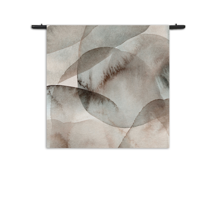 Wandkleed Abstract Rustige Tinten met Accent 02 Rechthoek Vierkant