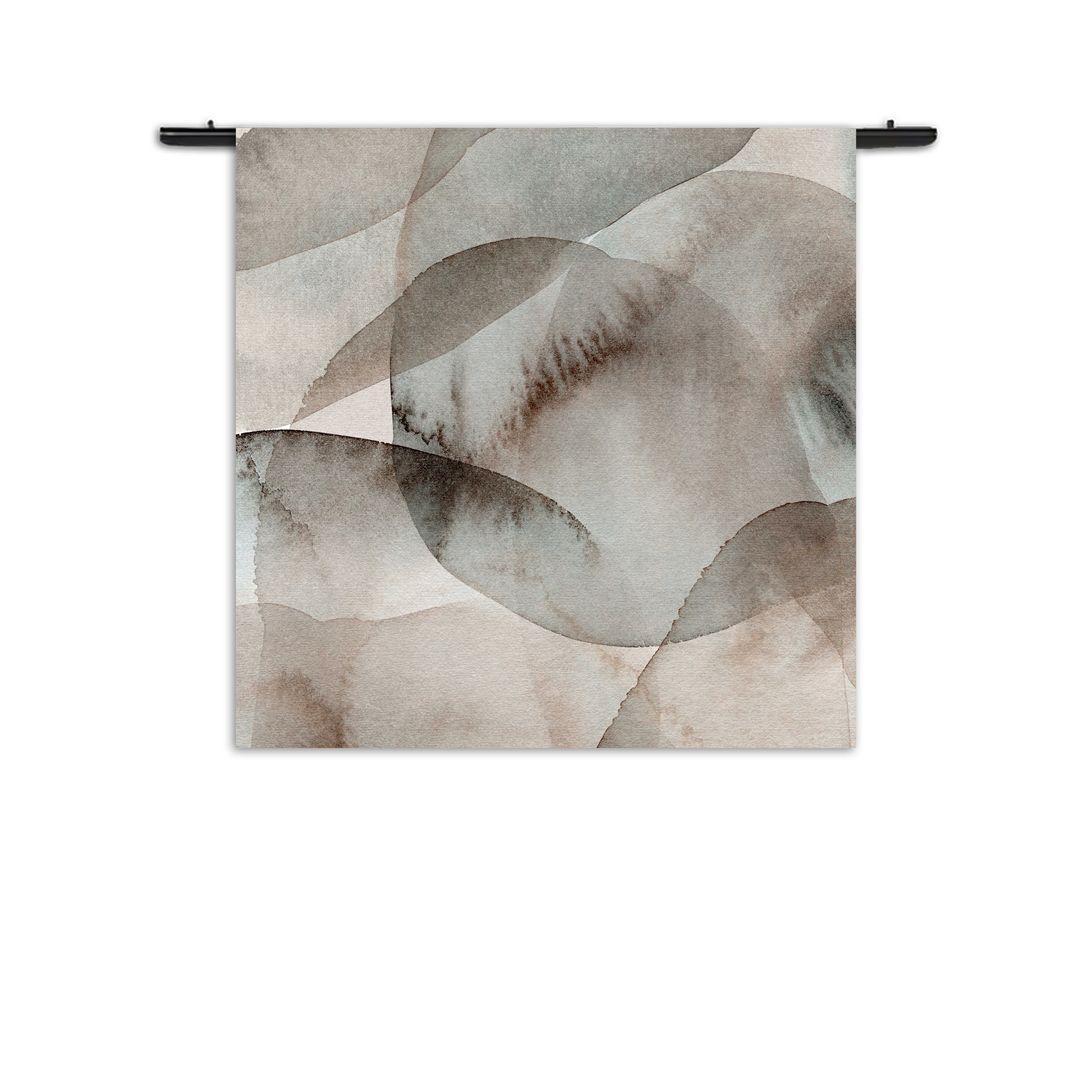 Wandkleed Abstract Rustige Tinten met Accent 02 Rechthoek Vierkant