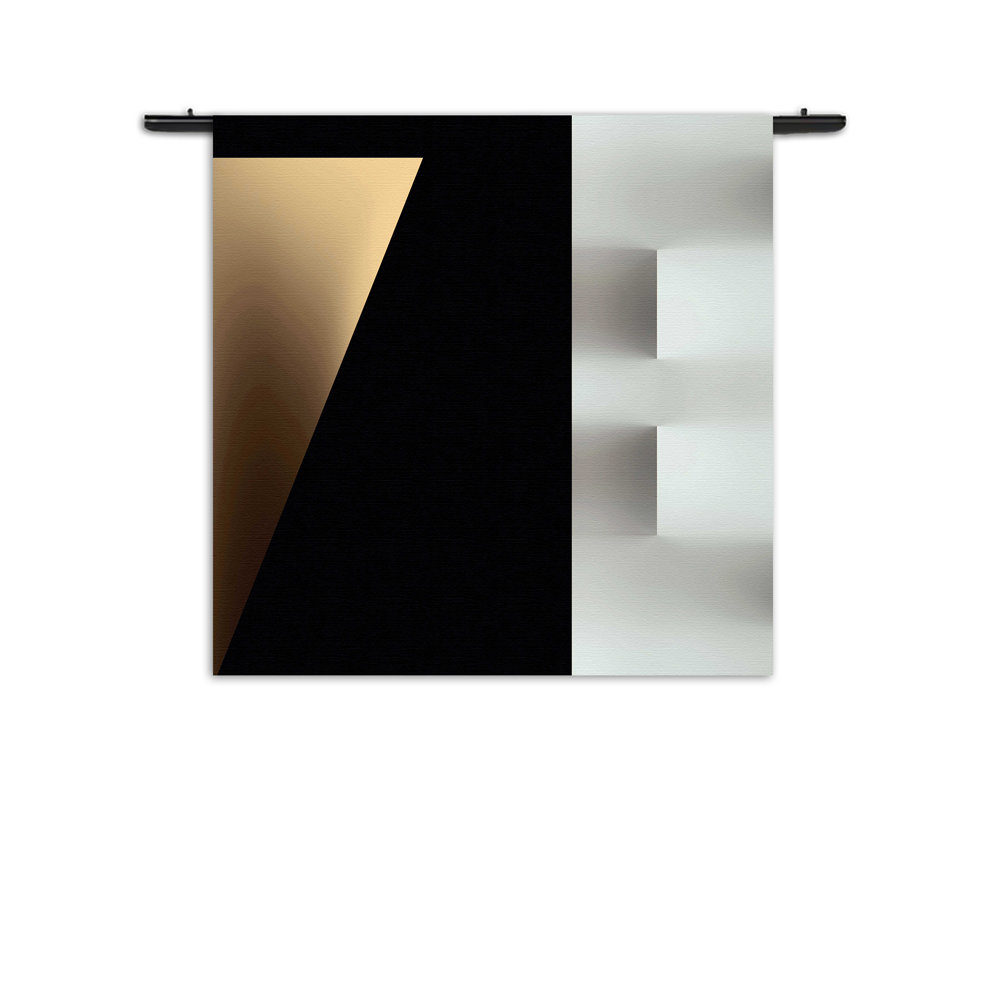 Wandkleed Scandinavisch Wit met Zwart Element 03 Rechthoek Vierkant