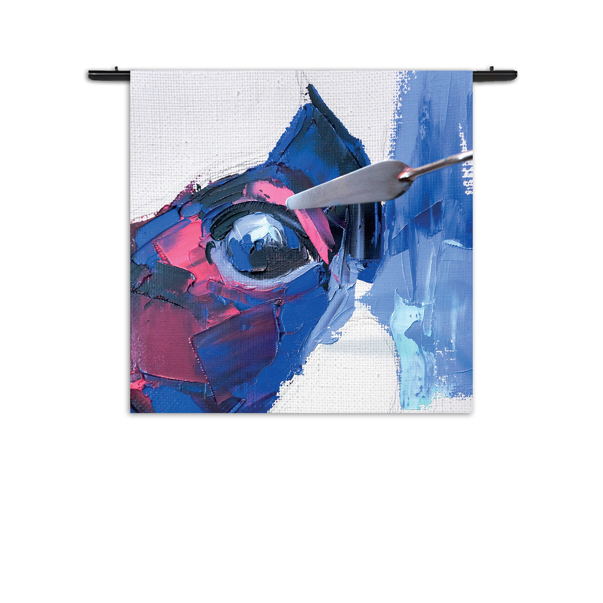 Wandkleed Niet Afgeschilderde Dierenkop Kleurrijk Rechthoek Vierkant