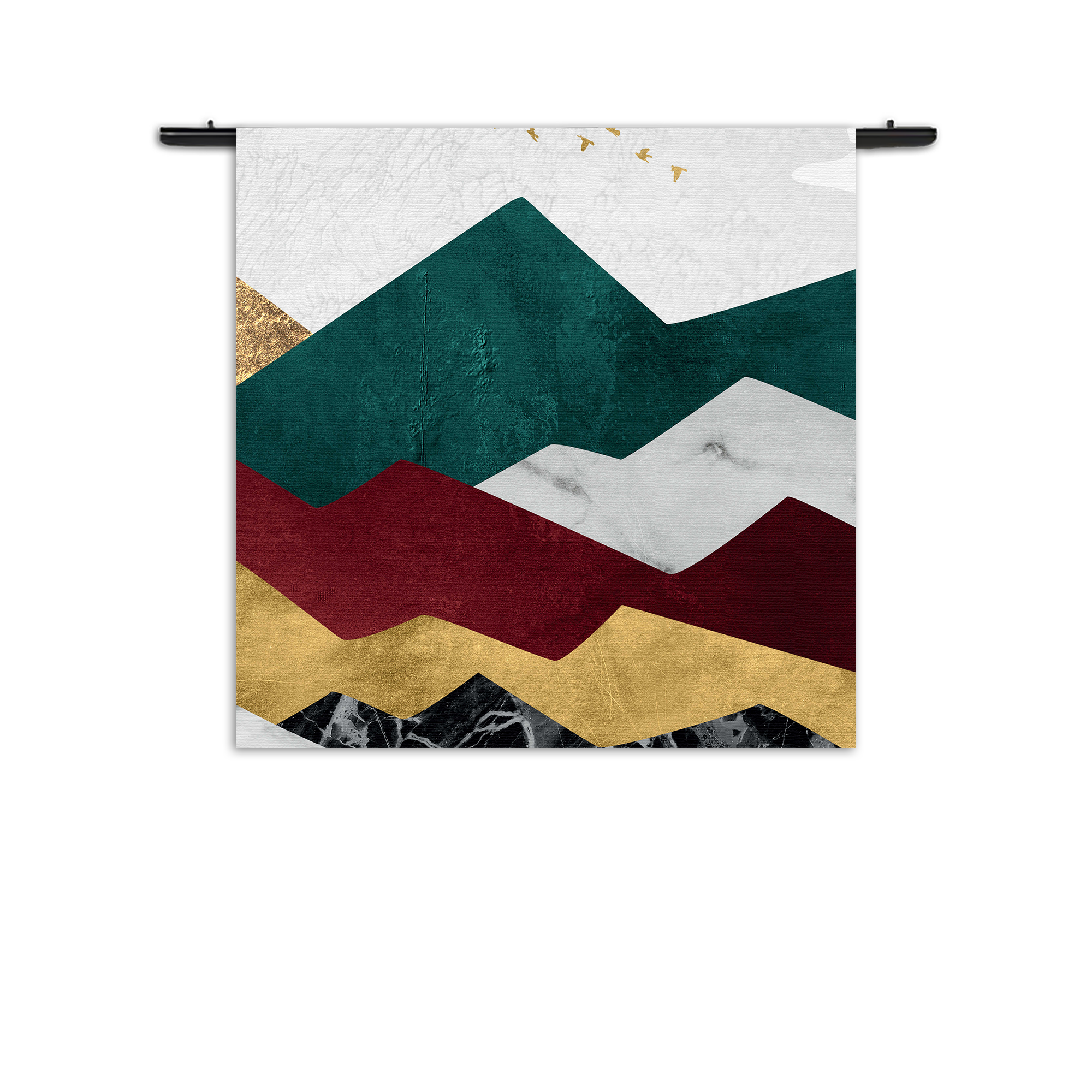 Wandkleed Kleurrijke Bergen 03 Rechthoek Vierkant