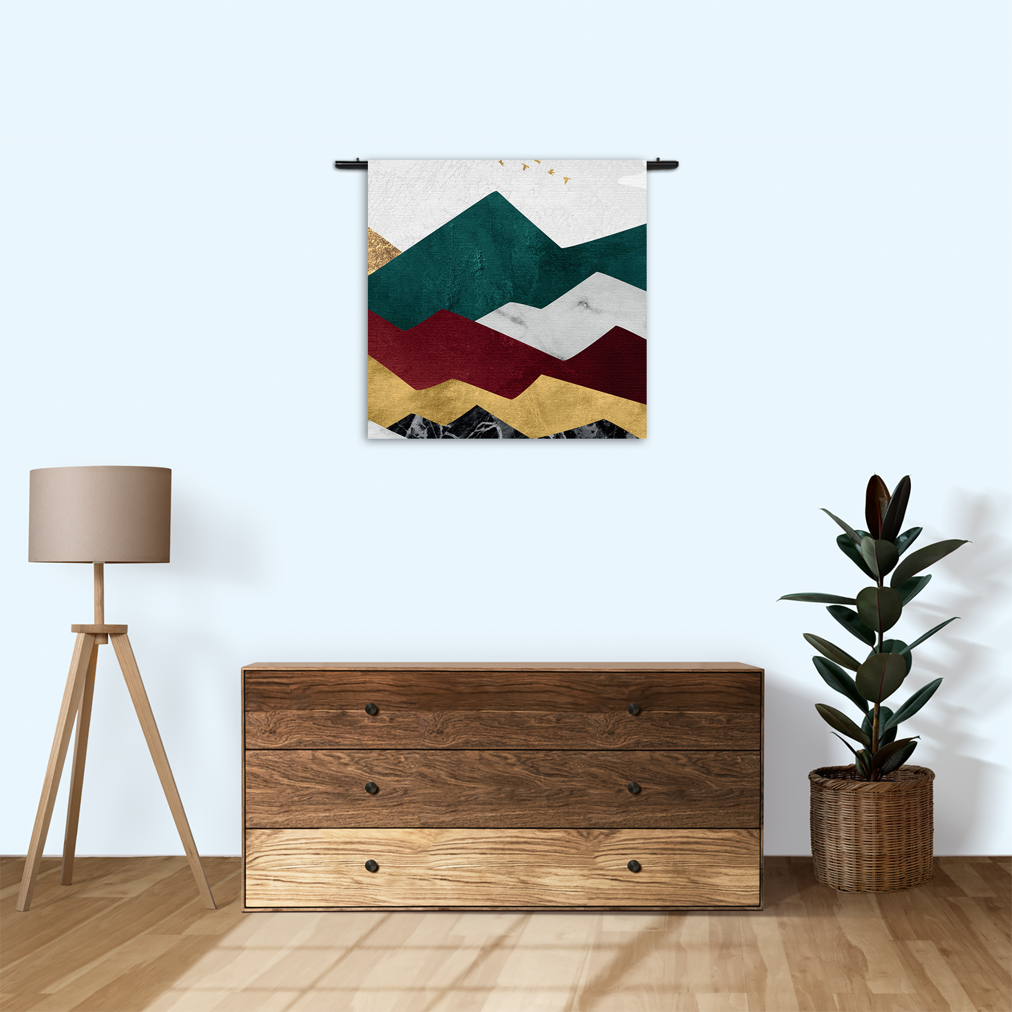 Wandkleed Kleurrijke Bergen 03 Rechthoek Vierkant Template Vierkant Rond Abstract 80 3