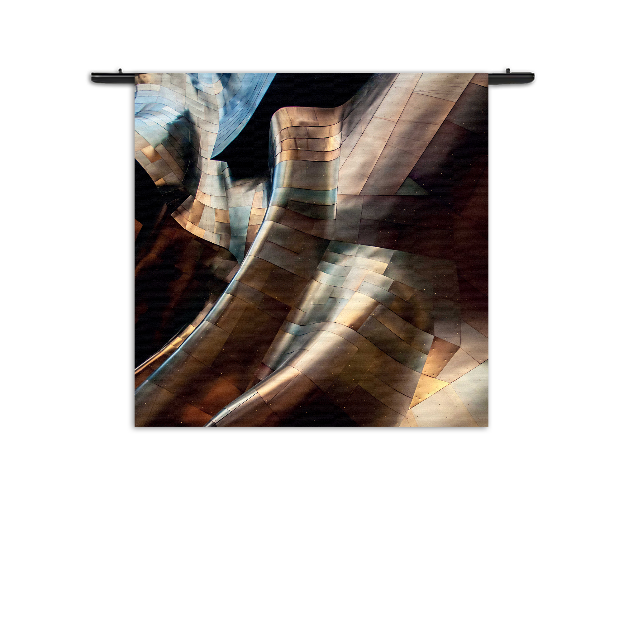 Wandkleed Gebogen Stalen Platen - Twisted Metal Rechthoek Vierkant