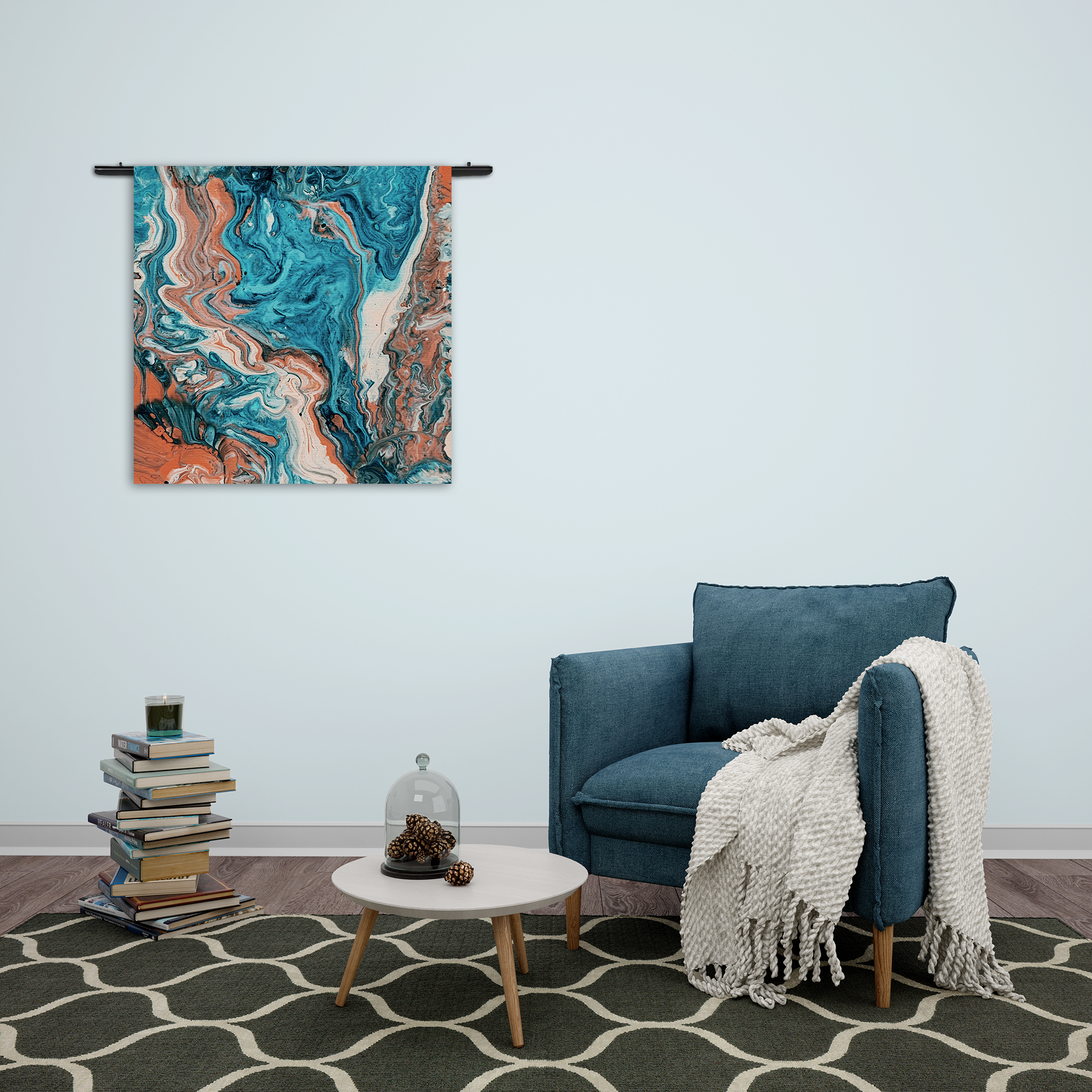 Wandkleed Painted Colored Rechthoek Vierkant Template Vierkant Rond Abstract 85 2